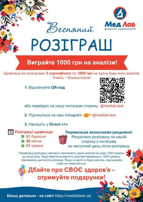 ВЕСНЯНИЙ РОЗІГРАШ ВІД МЕДЛАБ!